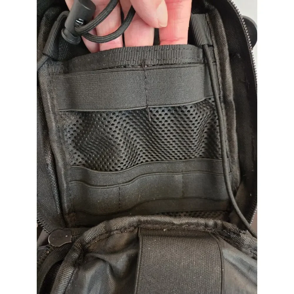 Laval Utility Crossbody Side Bag Travel Black Nylon Adjustable Strap Lightweight